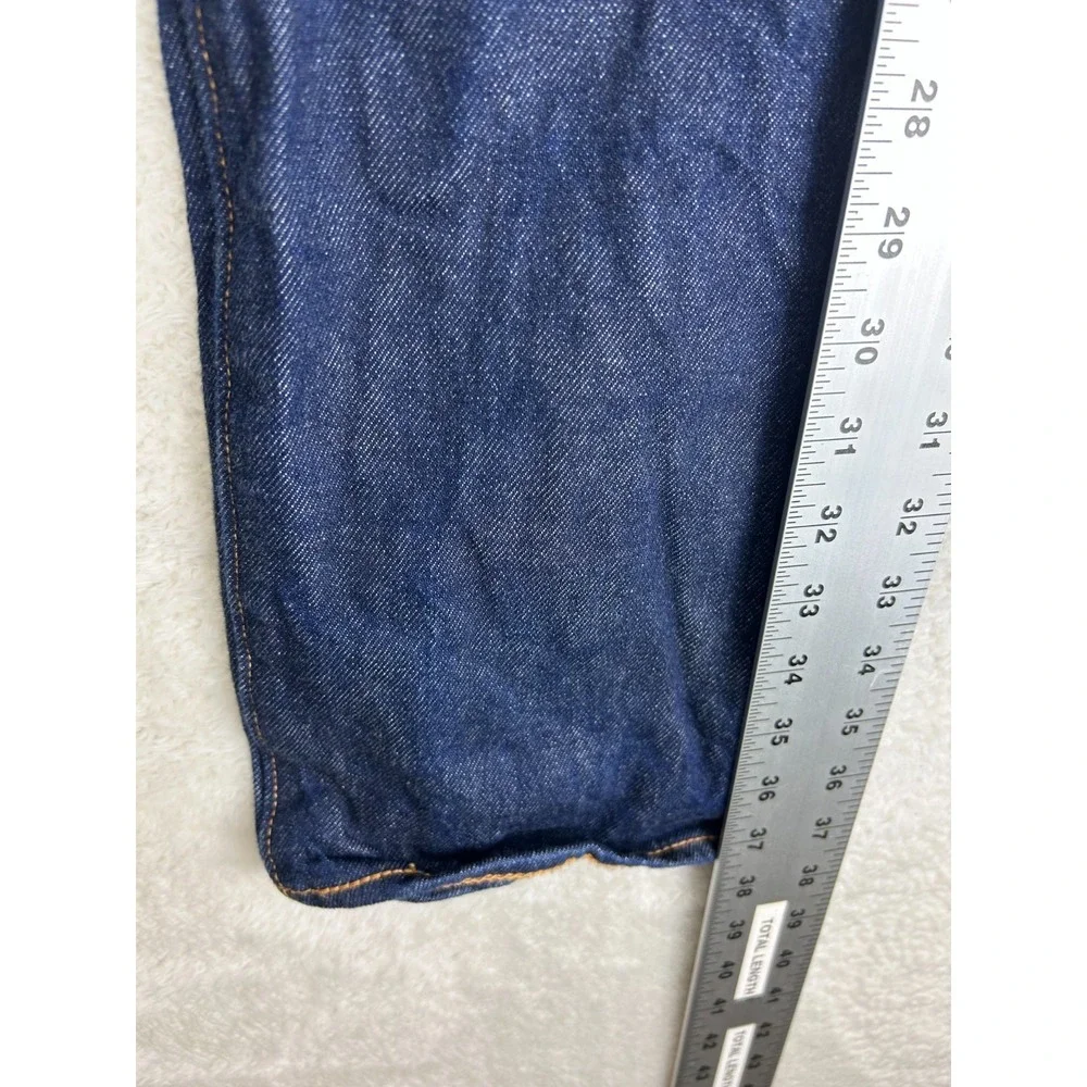 Levi's 501 Selvedge Straight Leg Jeans Mens 30x30 Navy Blue Button Fly (28x28)